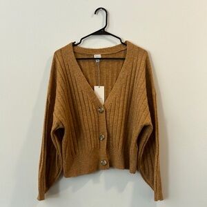 A New Day Tan Button-Up Sweater